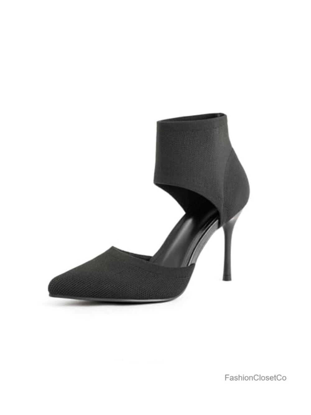 Knit Stiletto Heels Pumps for Women Slip On Pointed Toe Sock